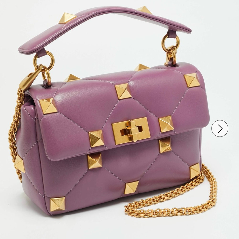 Valentino Garavani Purple Shoulder Bag with Gold Studs NWT